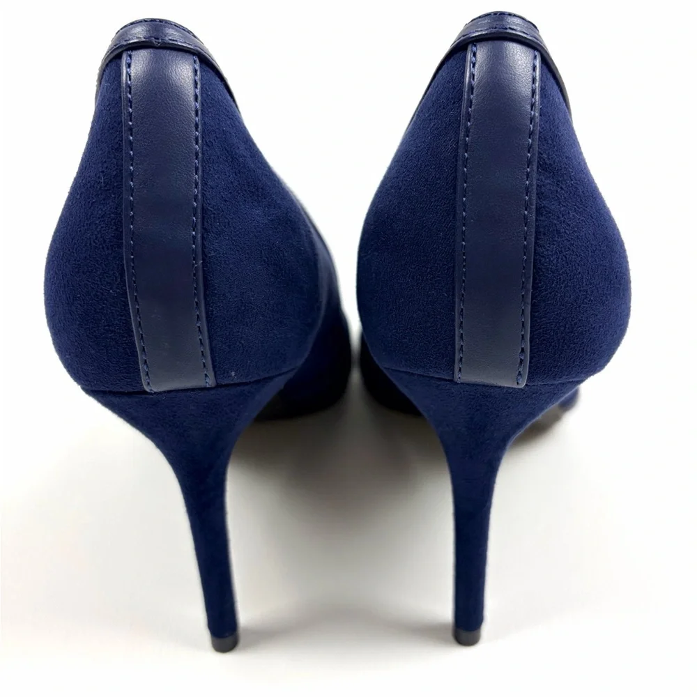 Kelly & Katie Navy Pointed Toe Heels Pumps Size 10 Classic Stiletto - Picture 4 of 11